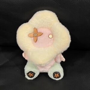 Fashion Jewelry Sunflower Cream and Pink Plush Keychain for bag charms